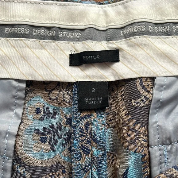 Express Brocade Satin Slacks 8 wide leg - Picture 4 of 9